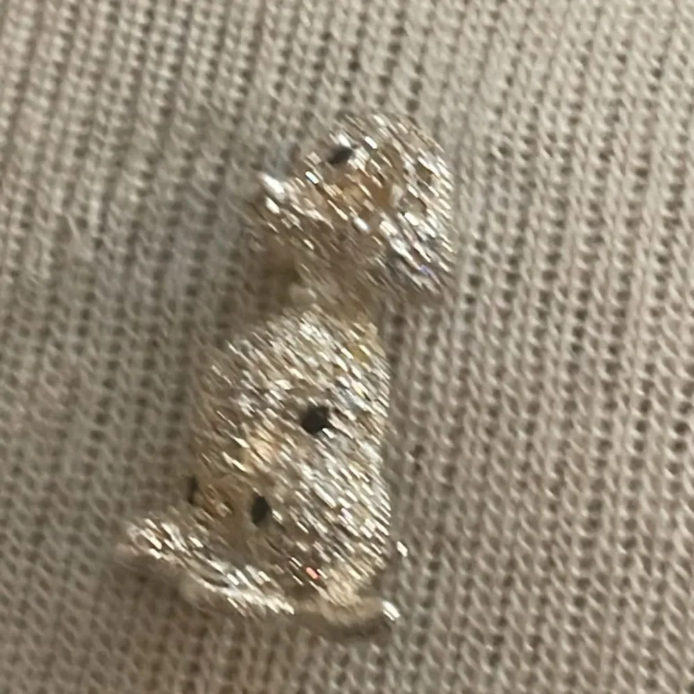 Vintage NAPIER Silver-tone Rhinestone Spotted Dog Pin Rhinestone Dalmatian Pin